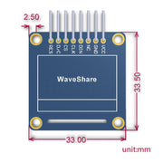 Waveshare 0.96 inch 128*64 OLED (A), SPI/I2C Interfaces, Angled Horizontal Pinheader