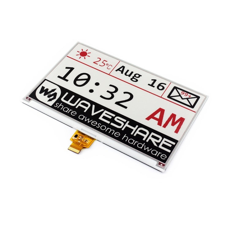 Waveshare 7.5 inch 640x384 E-Ink Display HAT for Raspberry Pi, Three-color, SPI Interface