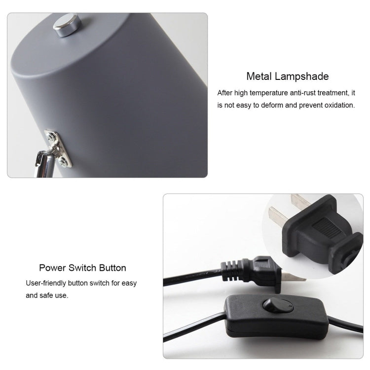 LED Eye-caring Table Lamp Modern Creative Minimalist Bedroom Bedside Lamp Student Study Table Lamp (Grey)