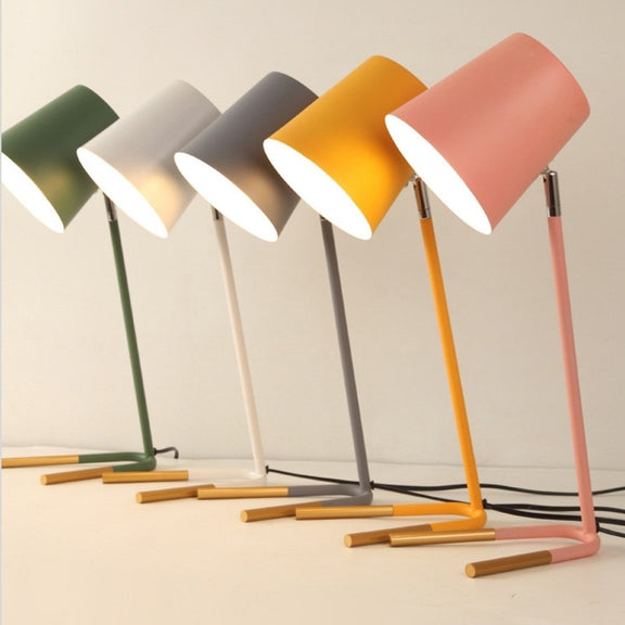 LED Eye-caring Table Lamp Modern Creative Minimalist Bedroom Bedside Lamp Student Study Table Lamp (Yellow)