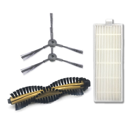 XI214 K614 Side Brushes + I207 Filter + I202 Main Brush Set for ILIFE A4
