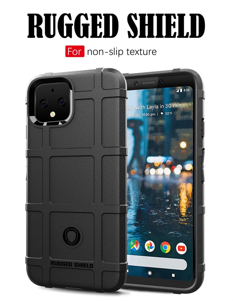 Shockproof Protector Cover Full Coverage Silicone Case for Google Pixel 4 (Black)