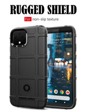 Shockproof Protector Cover Full Coverage Silicone Case for Google Pixel 4 (Black)