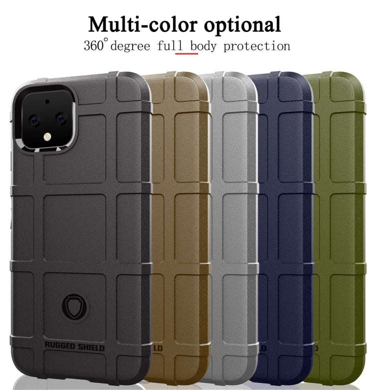 Shockproof Protector Cover Full Coverage Silicone Case for Google Pixel 4 (Black)