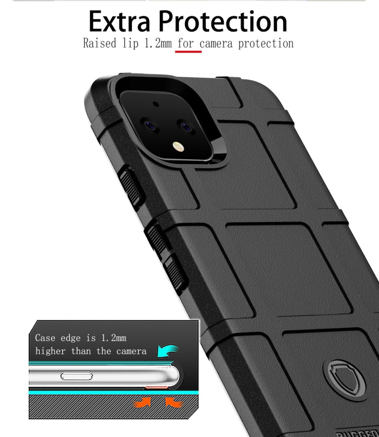 Shockproof Protector Cover Full Coverage Silicone Case for Google Pixel 4 (Black)