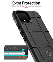 Shockproof Protector Cover Full Coverage Silicone Case for Google Pixel 4 (Black)