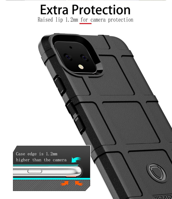 Shockproof Protector Cover Full Coverage Silicone Case for Google Pixel 4 (Black)