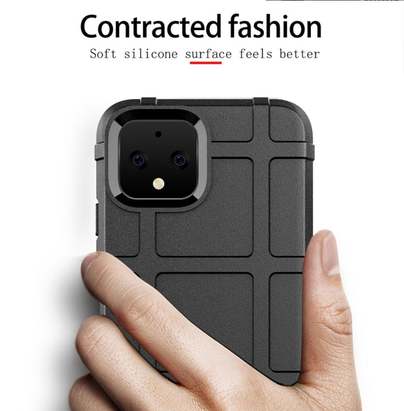 Shockproof Protector Cover Full Coverage Silicone Case for Google Pixel 4 (Black)
