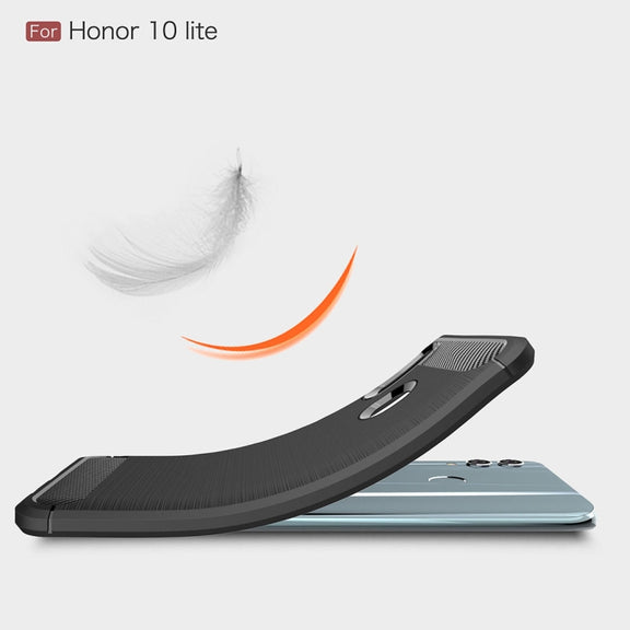 Carbon Fiber Texture TPU Shockproof Case For Huawei Honor 10 Lite / P Smart 2019