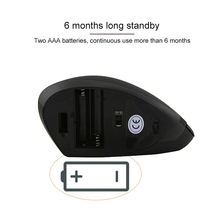 Battery Version Wireless Mouse Vertical 2.4GHz Optical Mouse (White)