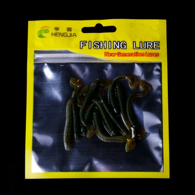HENGJIA SO041 5cm/0.6g 10 PCS Fishing Wobbler Soft Jigging Fishing Lure Worm Swimbaits Silicone Bait