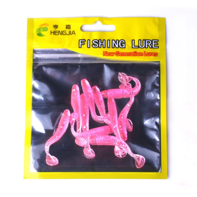 HENGJIA SO041 5cm/0.6g 10 PCS Fishing Wobbler Soft Jigging Fishing Lure Worm Swimbaits Silicone Bait