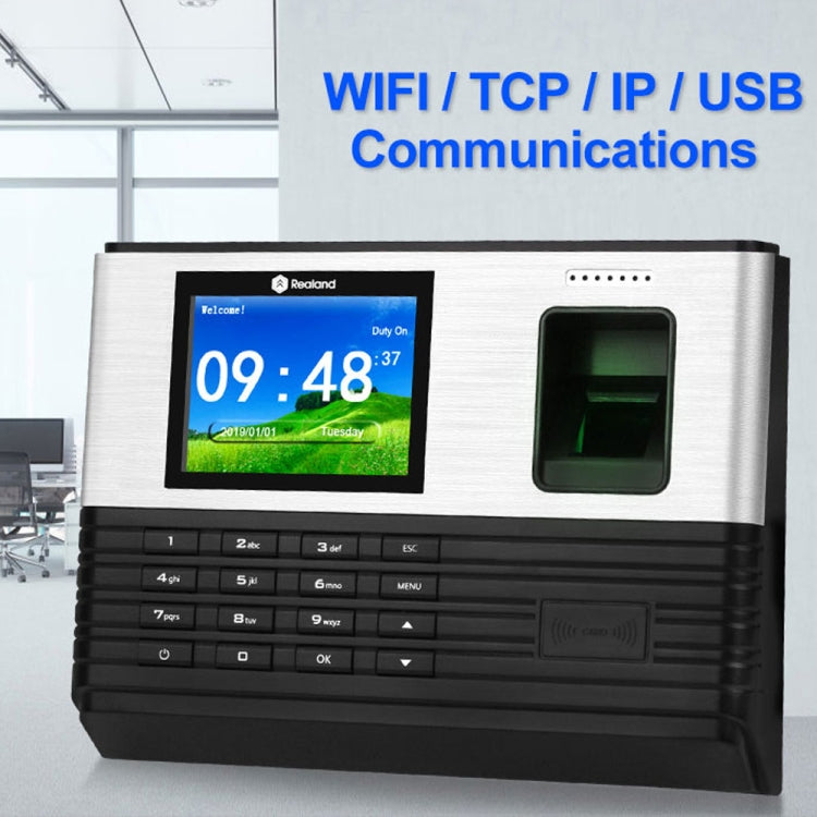 Realand AL355 Fingerprint Time Attendance with 2.8 inch Color Screen & ID Card Function & WiFi