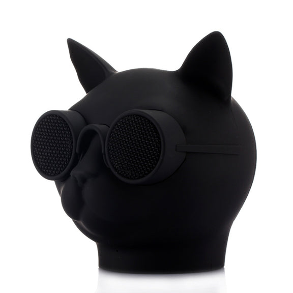 T8 Mini Cat Shape Stereo Wireless Bluetooth Speaker, Support Hands-free / TF Card / FM(Black)