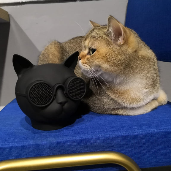 T8 Mini Cat Shape Stereo Wireless Bluetooth Speaker, Support Hands-free / TF Card / FM(Black)