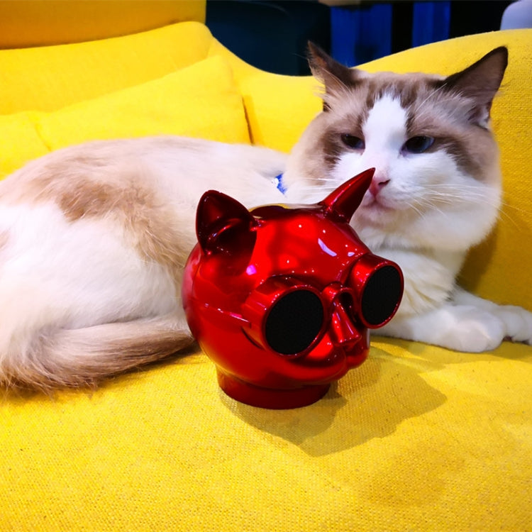 T8 Mini Cat Shape Stereo Wireless Bluetooth Speaker, Support Hands-free / TF Card / FM(Black)