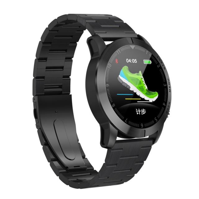 DTNO.1 S10 1.3 inches TFT Color Screen Smart Bracelet IP68 Water-resistant, Steel Watchband, Support Call Reminder /Heart Rate Monitoring /Sleep Monitoring /Multi-sport Mode (Black)
