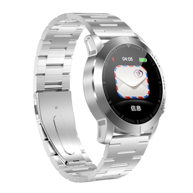 DTNO.1 S10 1.3 inches TFT Color Screen Smart Bracelet IP68 Water-resistant, Steel Watchband, Support Call Reminder /Heart Rate Monitoring /Sleep Monitoring /Multi-sport Mode (Silver)