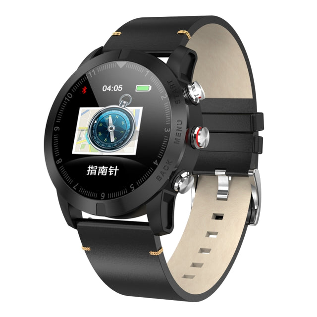 DTNO.1 S10 1.3 inches TFT Color Screen Smart Bracelet IP68 Water-resistant, Leather Watchband, Support Call Reminder /Heart Rate Monitoring /Sleep Monitoring /Multi-sport Mode (Black)