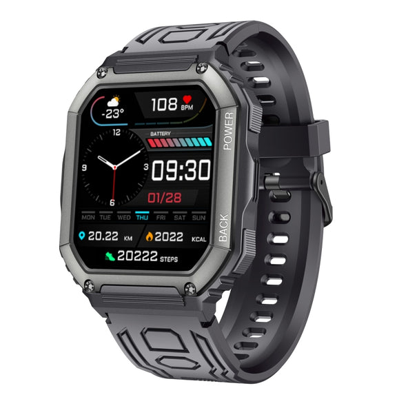 KR06 Water-resistant Pedometer Sport Smart Watch, Support Heart Rate / Blood Pressure Monitoring / BT Calling(Black)
