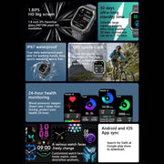 KR06 Water-resistant Pedometer Sport Smart Watch, Support Heart Rate / Blood Pressure Monitoring / BT Calling(Black)