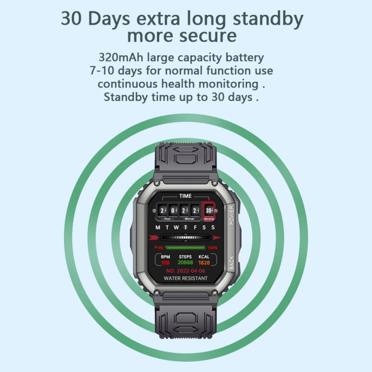 KR06 Water-resistant Pedometer Sport Smart Watch, Support Heart Rate / Blood Pressure Monitoring / BT Calling(Black)