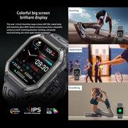 KR06 Water-resistant Pedometer Sport Smart Watch, Support Heart Rate / Blood Pressure Monitoring / BT Calling(Black)