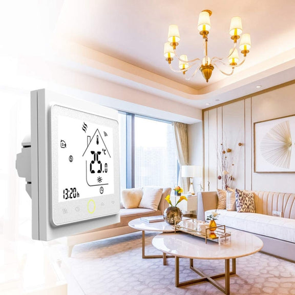 BHT-002GCLW 3A Load Water / Gas Boiler Type LCD Digital Heating Room Thermostat with Time Display, WiFi Control(Black)