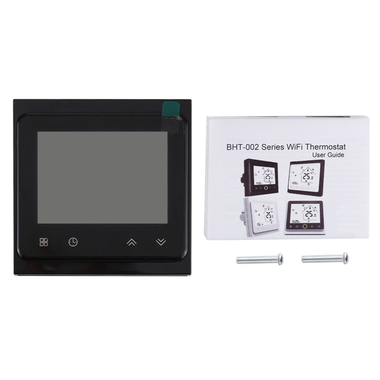 BHT-002GCLW 3A Load Water / Gas Boiler Type LCD Digital Heating Room Thermostat with Time Display, WiFi Control(Black)