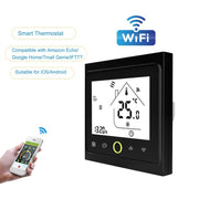 BHT-002GALW 3A Load Water Heating Type LCD Digital Heating Room Thermostat with Time Display, WiFi Control(Black)