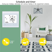 BHT-002GALW 3A Load Water Heating Type LCD Digital Heating Room Thermostat with Time Display, WiFi Control(Black)