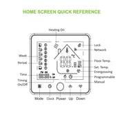 BHT-002GALW 3A Load Water Heating Type LCD Digital Heating Room Thermostat with Time Display, WiFi Control(Black)