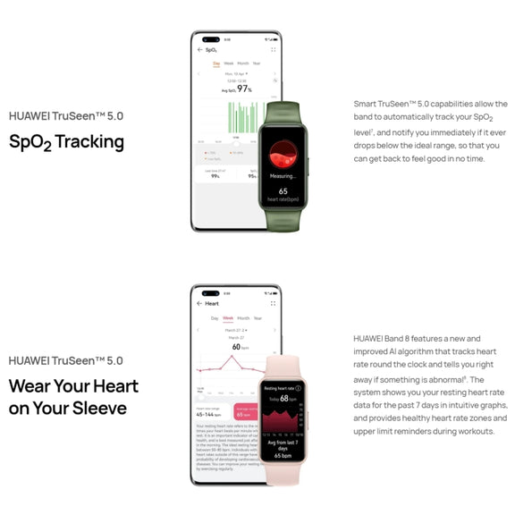 HUAWEI Band 8 Standard 1.47 inch AMOLED Smart Watch, Support Heart Rate / Blood Pressure / Blood Oxygen / Sleep Monitoring(Black)