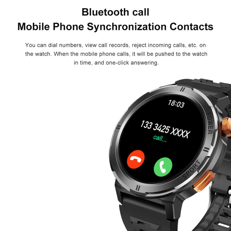 M52 1.43 inch Screen IP68 Water-resistant Smart Watch, Support Bluetooth Call / Heart Rate (Blue)