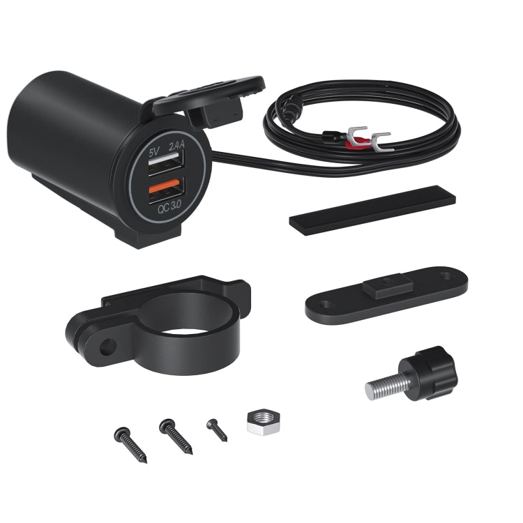 ZH-723F4 Car / Motorcycle QC3.0 Cell Phone Fast Charging Dual USB Car Charger(Orange Light)