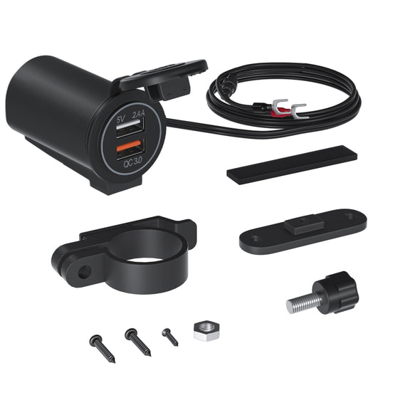 ZH-723F4 Car / Motorcycle QC3.0 Cell Phone Fast Charging Dual USB Car Charger(Orange Light)