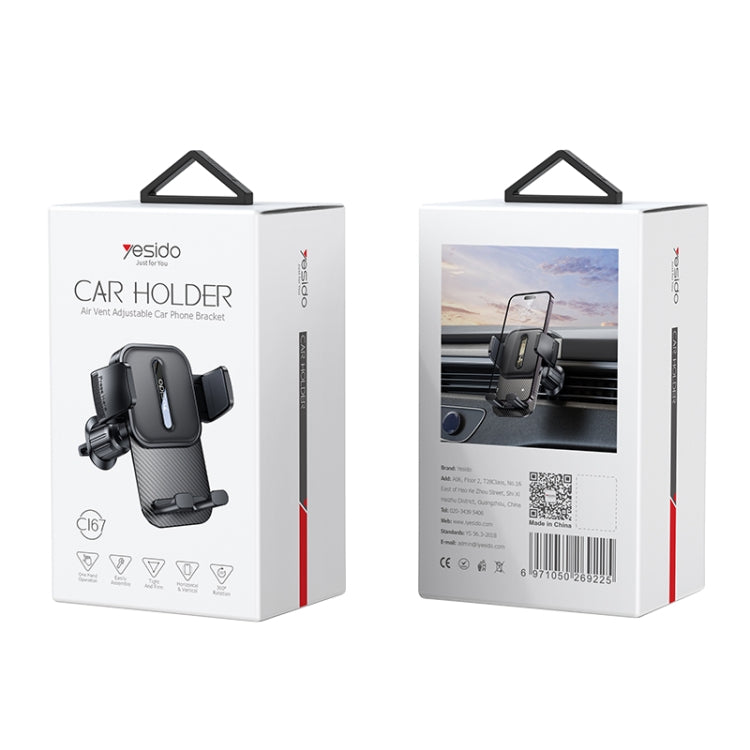 Yesido C167 Rotatable Car Air Outlet Phone Holder (Black)