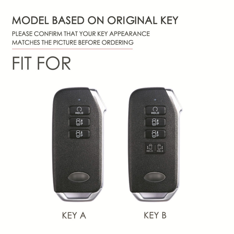 For Kia 3-button Hallmo Car Cowhide Leather Key Protective Cover Key Case(Brown)
