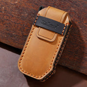 For Kia 3-button Hallmo Car Cowhide Leather Key Protective Cover Key Case(Brown)