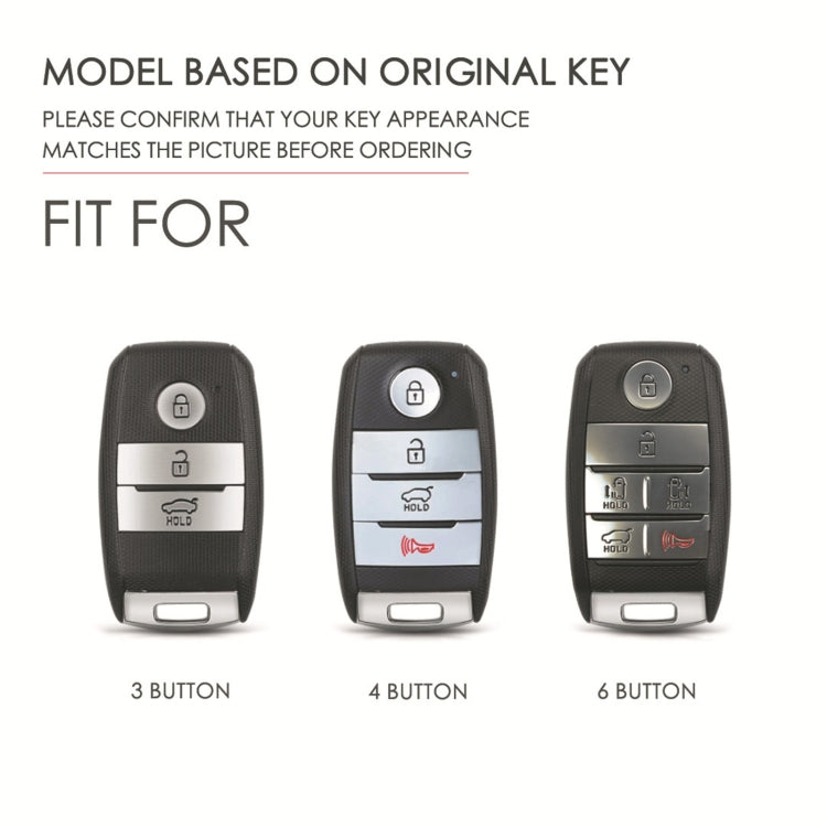 For Kia C133 4-button Hallmo Car Cowhide Leather Key Protective Cover Key Case(Black)