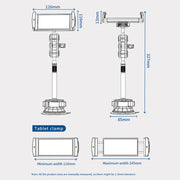 UBA-P1L Car Flexible Tablet Suction Cup Clamp Holder with Extension Rod without Remote Control