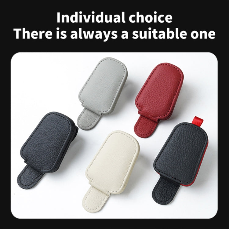 Car Sun Visor Glasses Clip Multi-functional Card Storage Bracket (Black Red)
