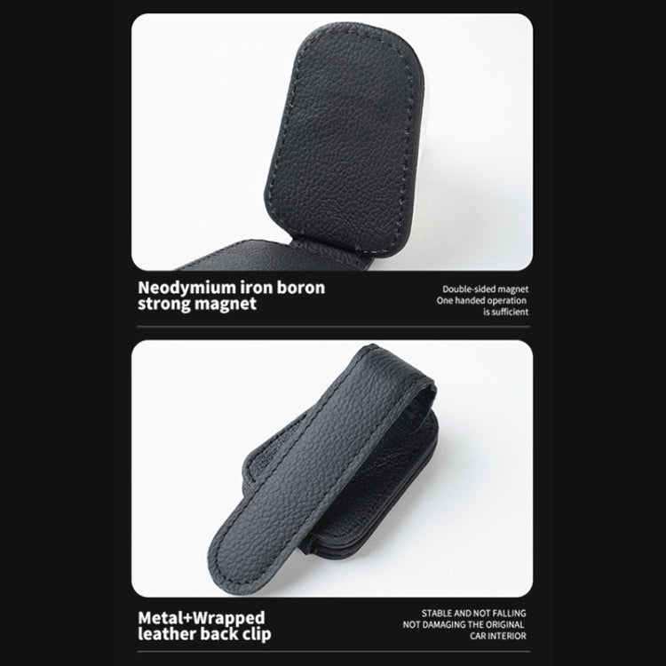 Car Sun Visor Glasses Clip Multi-functional Card Storage Bracket (Black Red)