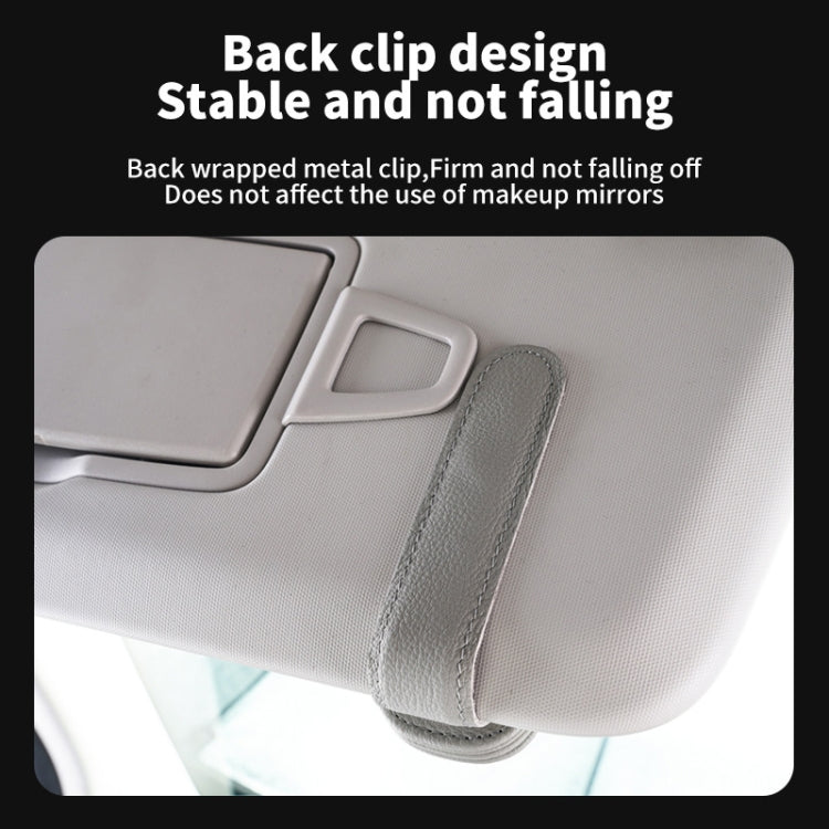 Car Sun Visor Glasses Clip Multi-functional Card Storage Bracket (Black Red)