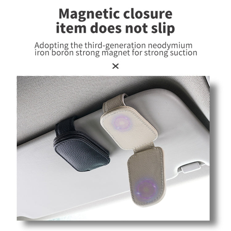 Car Sun Visor Glasses Clip Multi-functional Card Storage Bracket (Black Red)