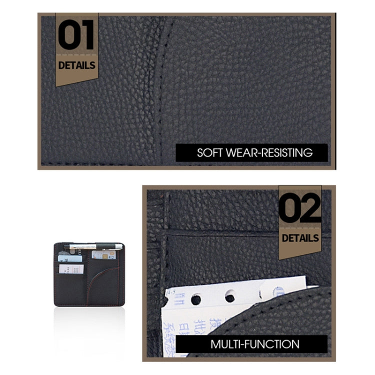 Car Multifunctional Sun Visor Card Holder Bill Storage Card Bag (Black)