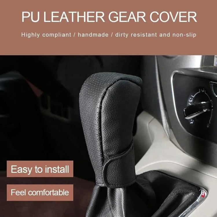 Universal Car PU Leather Gear Shift Knob Protective Cover (Black)