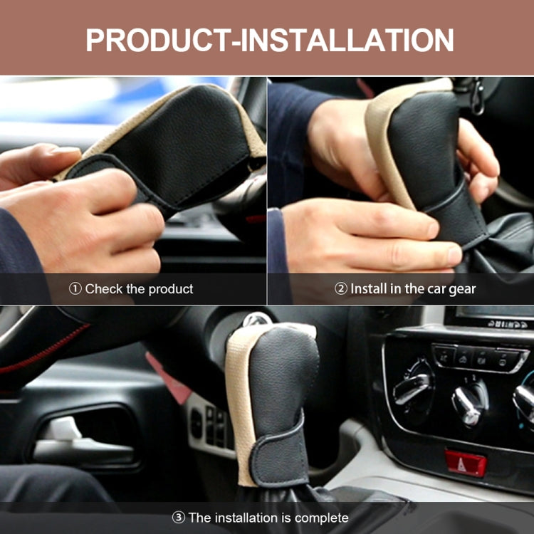 Universal Car PU Leather Gear Shift Knob Protective Cover (Black)