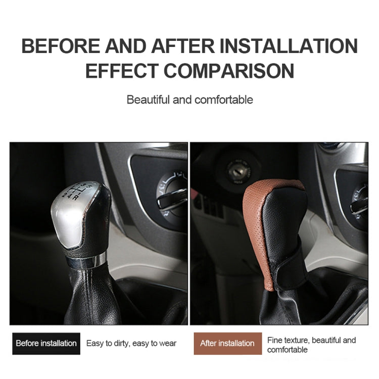 Universal Car PU Leather Gear Shift Knob Protective Cover (Black)