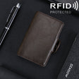 X-7 Antimagnetic RFID  Multi-functional Aluminum Crazy Horse Texture Leather Card Bag Wallet(Coffee) - free shipping - PMC TechLife - Order now!